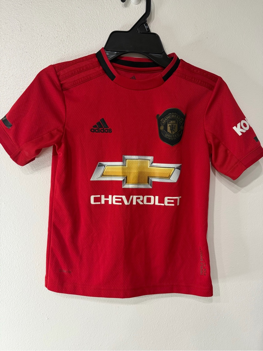 Manchester United 2019/20 Kids Home Jersey Adidas Treble Tribute Size XS 7-8